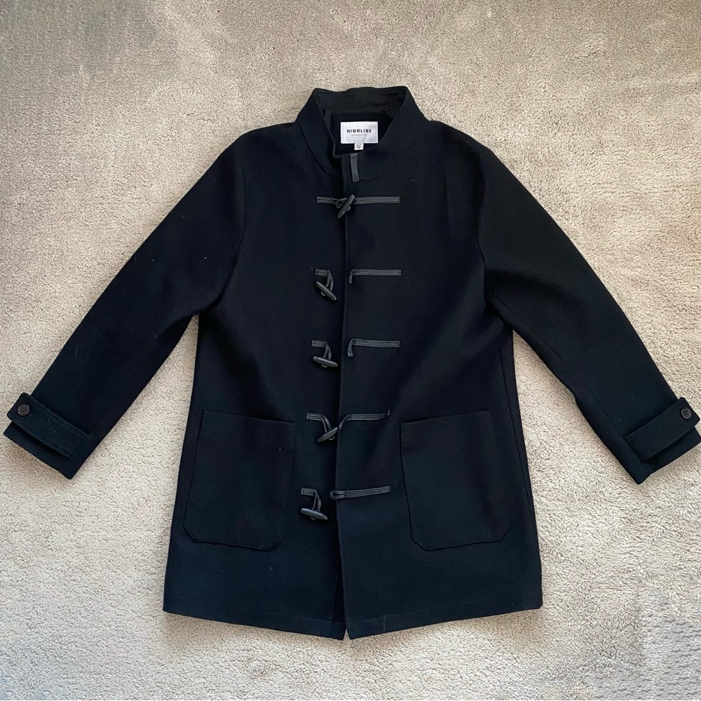 Men’s Highline Collective Black Wool Pea Coat